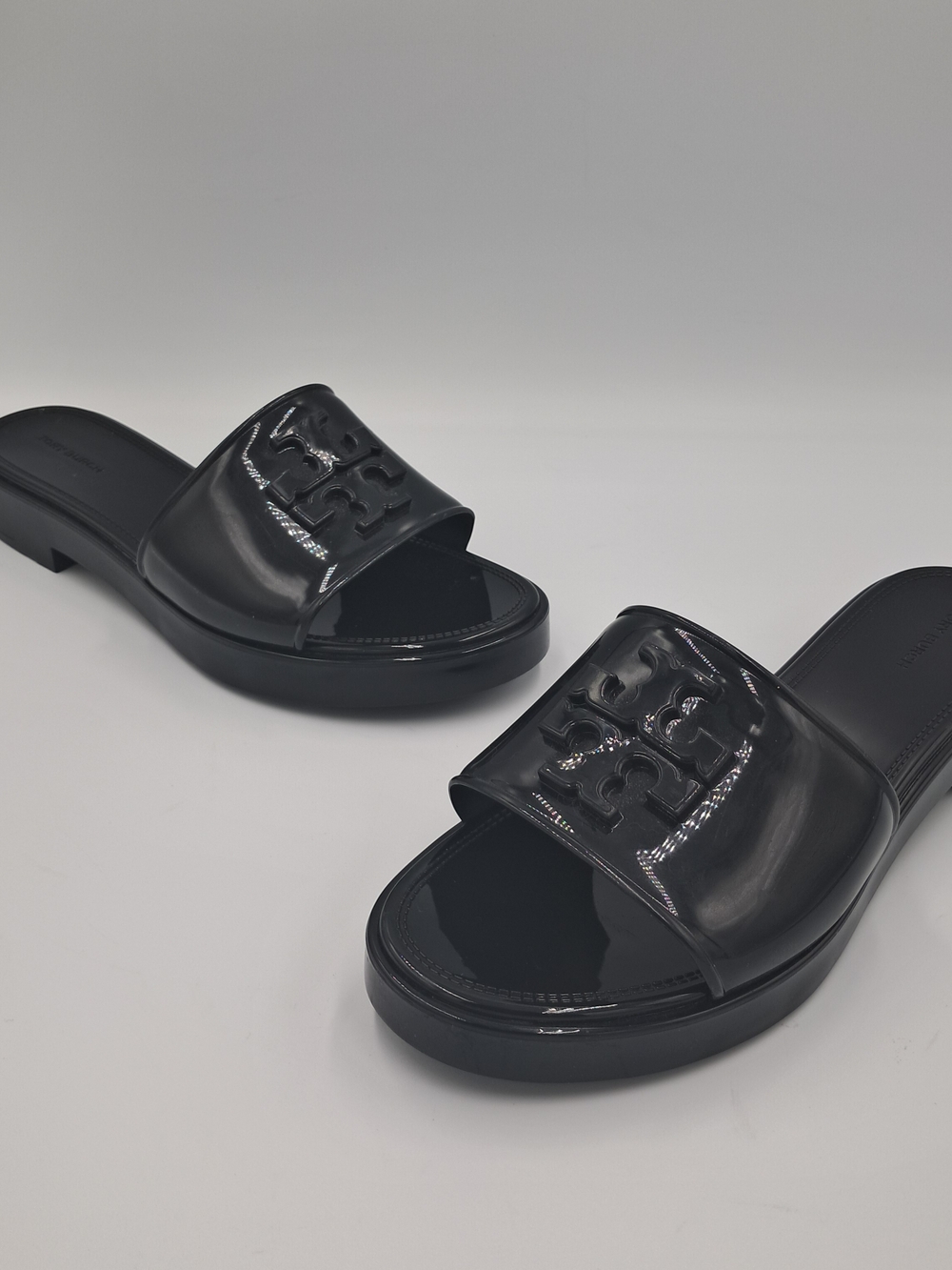 Size 8 - Tory Burch Eleanor Jelly Slides Perfect Black - RETAIL $200
